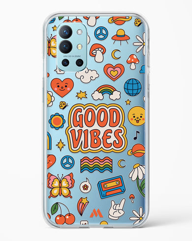 Stickered Good Vibes Crystal Clear Transparent Case-(OnePlus)