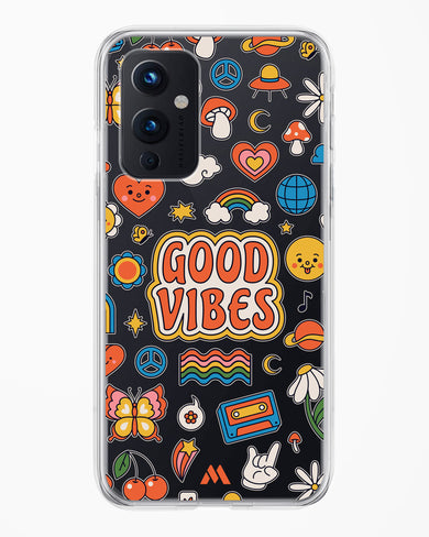 Stickered Good Vibes Crystal Clear Transparent Case-(OnePlus)