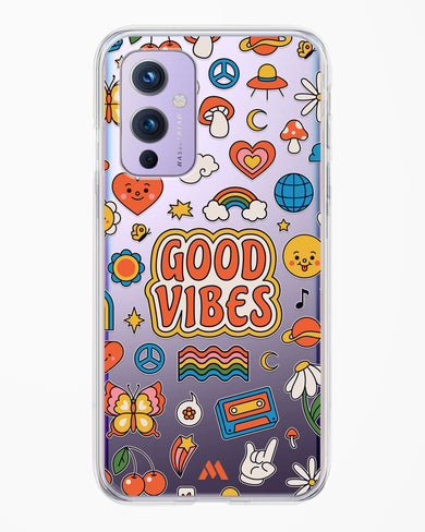 Stickered Good Vibes Crystal Clear Transparent Case-(OnePlus)