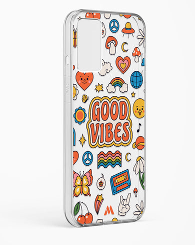 Stickered Good Vibes Crystal Clear Transparent Case-(OnePlus)