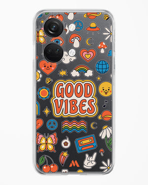 Stickered Good Vibes Crystal Clear Transparent Case-(OnePlus)