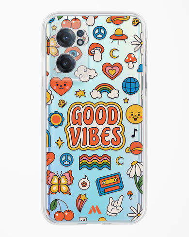 Stickered Good Vibes Crystal Clear Transparent Case-(OnePlus)