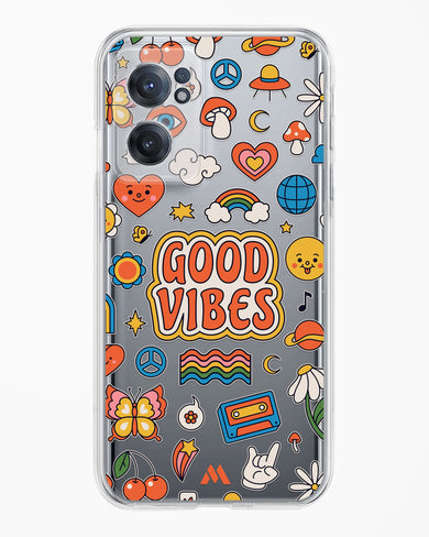 Stickered Good Vibes Crystal Clear Transparent Case-(OnePlus)