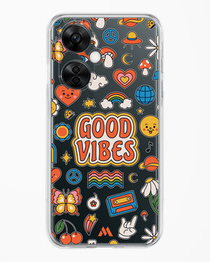 Stickered Good Vibes Crystal Clear Transparent Case-(OnePlus)