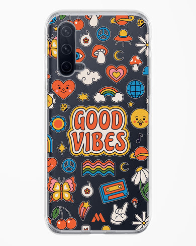 Stickered Good Vibes Crystal Clear Transparent Case-(OnePlus)