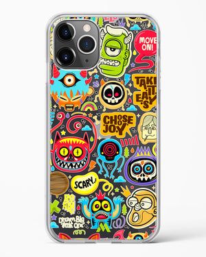 Stickered Monsters Crystal Clear Transparent Case-(Apple)
