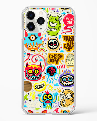 Stickered Monsters Crystal Clear Transparent Case-(Apple)