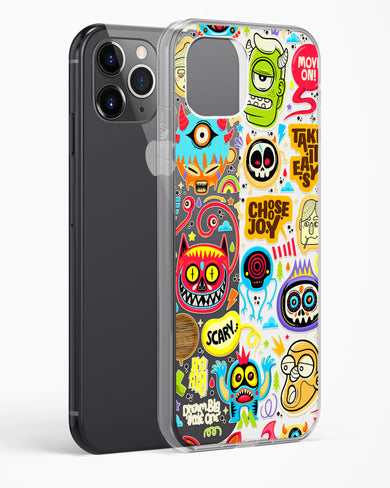 Stickered Monsters Crystal Clear Transparent Case-(Apple)