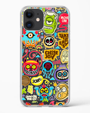 Stickered Monsters Crystal Clear Transparent Case-(Apple)