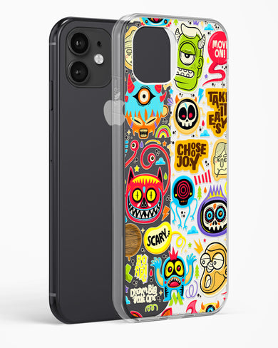 Stickered Monsters Crystal Clear Transparent Case-(Apple)