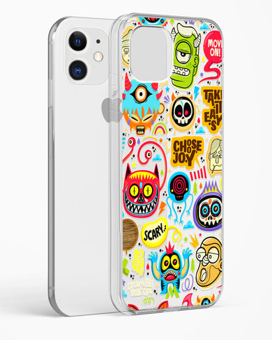 Stickered Monsters Crystal Clear Transparent Case-(Apple)