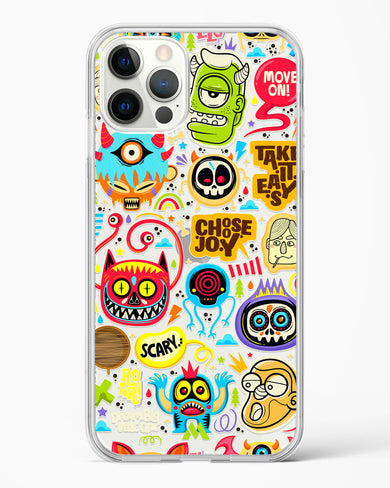 Stickered Monsters Crystal Clear Transparent Case-(Apple)