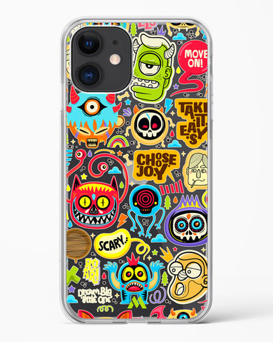 Stickered Monsters Crystal Clear Transparent Case-(Apple)