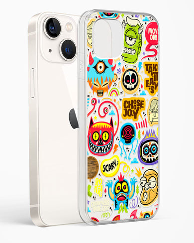 Stickered Monsters Crystal Clear Transparent Case-(Apple)