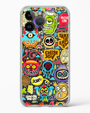 Stickered Monsters Crystal Clear Transparent Case-(Apple)