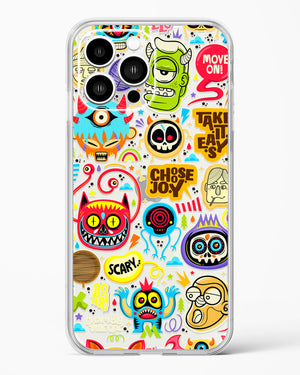 Stickered Monsters Crystal Clear Transparent Case-(Apple)