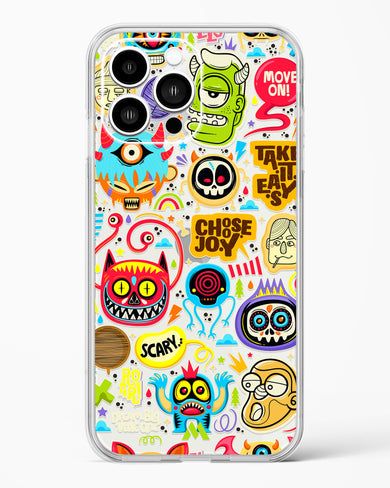 Stickered Monsters Crystal Clear Transparent Case-(Apple)