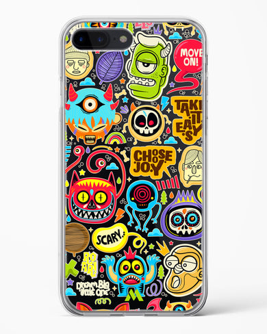 Stickered Monsters Crystal Clear Transparent Case-(Apple)