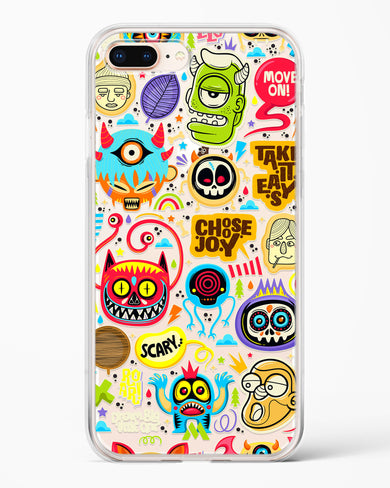 Stickered Monsters Crystal Clear Transparent Case-(Apple)