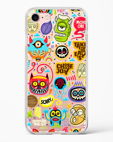 Stickered Monsters Crystal Clear Transparent Case-(Apple)