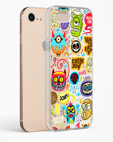 Stickered Monsters Crystal Clear Transparent Case-(Apple)