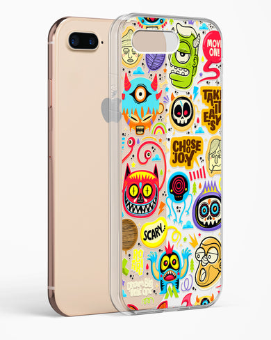 Stickered Monsters Crystal Clear Transparent Case-(Apple)