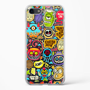 Stickered Monsters Crystal Clear Transparent Case-(Apple)