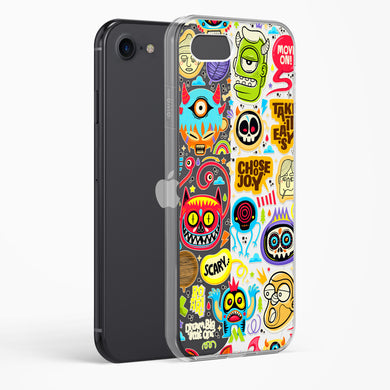 Stickered Monsters Crystal Clear Transparent Case-(Apple)