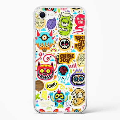 Stickered Monsters Crystal Clear Transparent Case-(Apple)