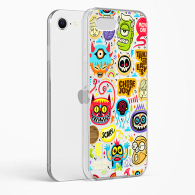 Stickered Monsters Crystal Clear Transparent Case-(Apple)