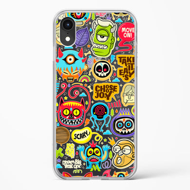 Stickered Monsters Crystal Clear Transparent Case-(Apple)