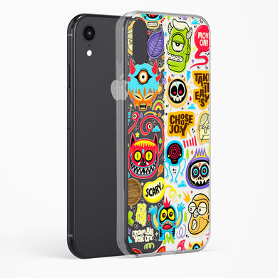 Stickered Monsters Crystal Clear Transparent Case-(Apple)