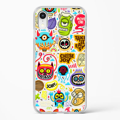 Stickered Monsters Crystal Clear Transparent Case-(Apple)