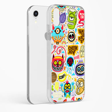 Stickered Monsters Crystal Clear Transparent Case-(Apple)