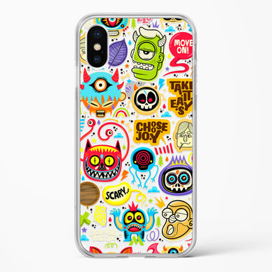 Stickered Monsters Crystal Clear Transparent Case-(Apple)