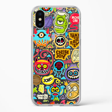 Stickered Monsters Crystal Clear Transparent Case-(Apple)