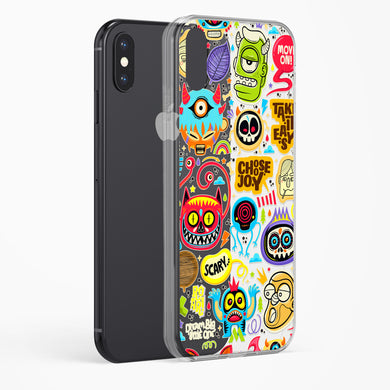 Stickered Monsters Crystal Clear Transparent Case-(Apple)