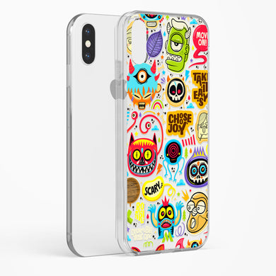 Stickered Monsters Crystal Clear Transparent Case-(Apple)