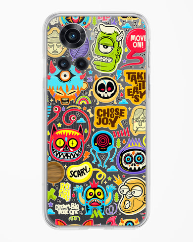 Stickered Monsters Crystal Clear Transparent Case-(OnePlus)