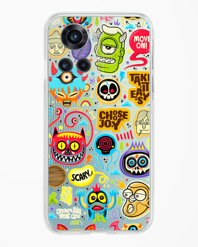 Stickered Monsters Crystal Clear Transparent Case-(OnePlus)