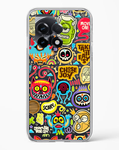 Stickered Monsters Crystal Clear Transparent Case-(OnePlus)