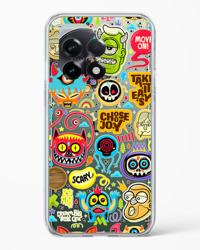 Stickered Monsters Crystal Clear Transparent Case-(OnePlus)