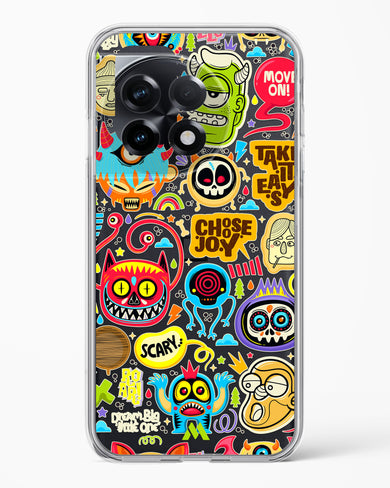 Stickered Monsters Crystal Clear Transparent Case-(OnePlus)