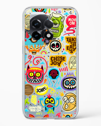 Stickered Monsters Crystal Clear Transparent Case-(OnePlus)