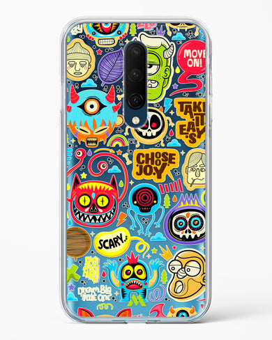 Stickered Monsters Crystal Clear Transparent Case-(OnePlus)