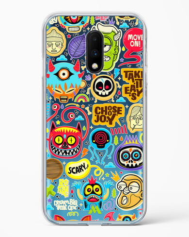 Stickered Monsters Crystal Clear Transparent Case-(OnePlus)