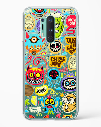 Stickered Monsters Crystal Clear Transparent Case-(OnePlus)