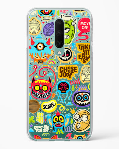 Stickered Monsters Crystal Clear Transparent Case-(OnePlus)