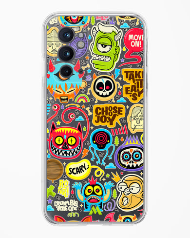 Stickered Monsters Crystal Clear Transparent Case-(OnePlus)