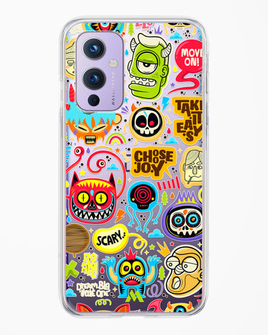 Stickered Monsters Crystal Clear Transparent Case-(OnePlus)